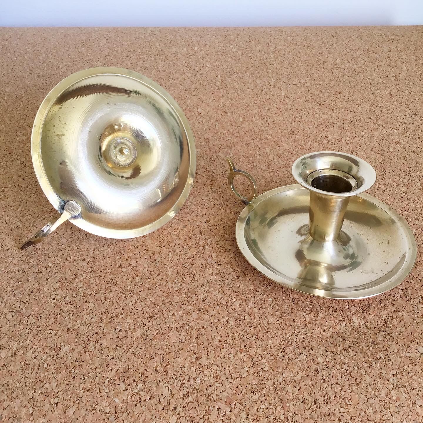 Lot de 2 bougeoirs en laiton vintage