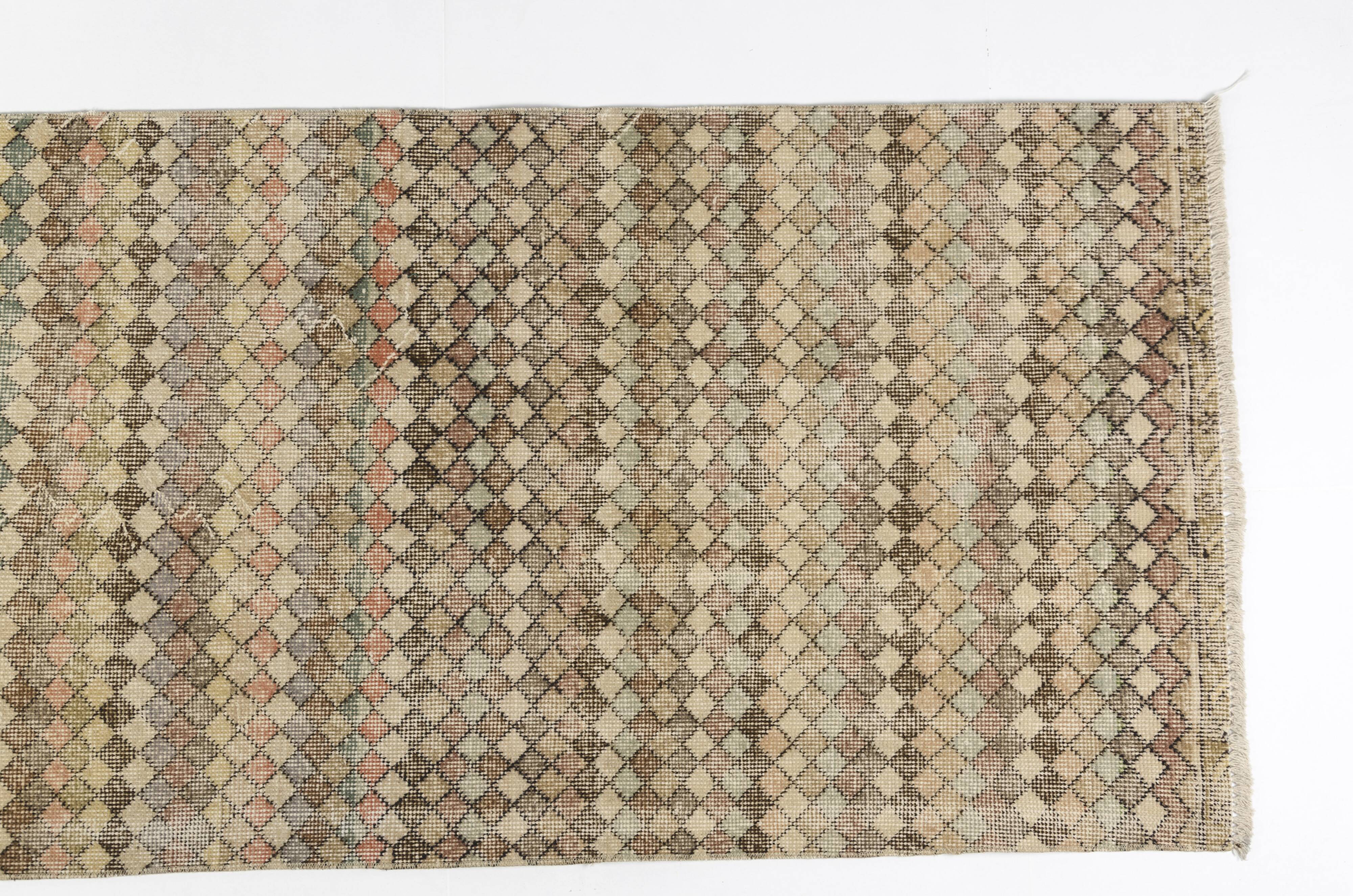 Neutral Vintage Oushak Runner Rug sku1053