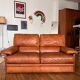 Brown leather sofa by Marco Milicich for Baxter Arcon, 1970s