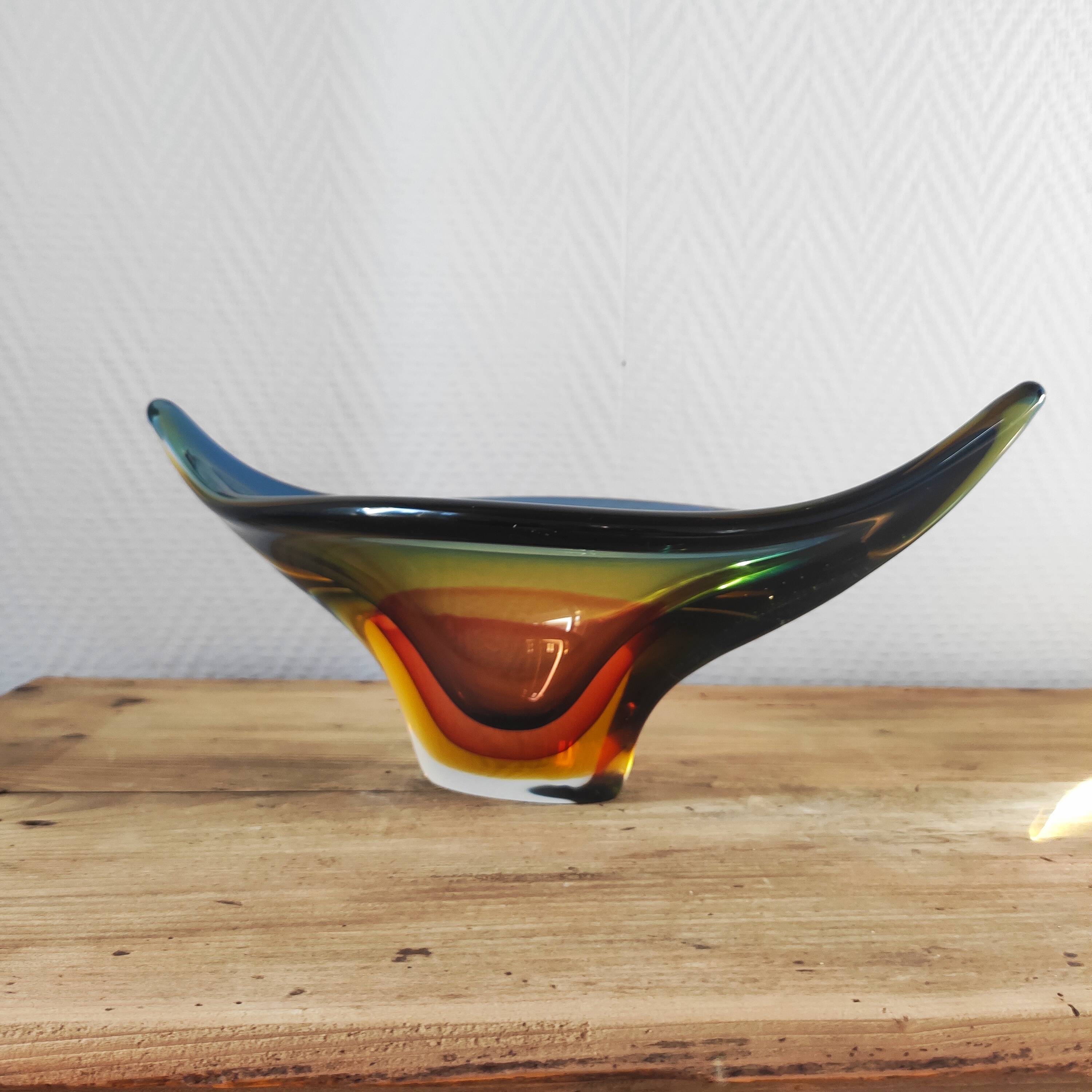 Murano glass cup Sommerso Italy 1960