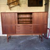 Scandinavian Teak Highboard Sideboard – Rare Item, 1960s Design