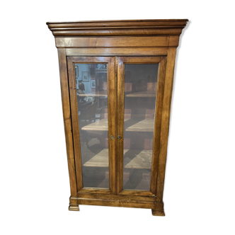 Walnut display cabinet, Louis Philippe