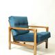 Fauteuil scandinave bleu marine velvet 1965  Z. Baczyk design chaise de salon