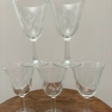 Vintage Set of 5 Pretty Wine/Liqueur Glasses