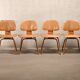 Charles and Ray Eames Early DCW Ash plywood Dining Chairs for Herman Miller