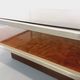 Vintage coffee table in smoked glass, chromed metal and magnifying glass from the 70s