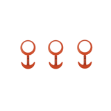Set of Three Space Age Plastic Orange Wall Hooks by KM Austria, 1960s