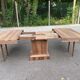 Art Deco extendable dining table renovated in solid walnut with a central leg 193.