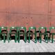 6 Bruno Rey Kush & co Green Stackable Chairs Circa 1970