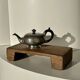 Small teapot, pewter coffee pot flattened oval shape