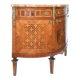 Louis XVI style half-moon marble marquetry sideboard
