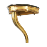 Wall console table in golden wood
