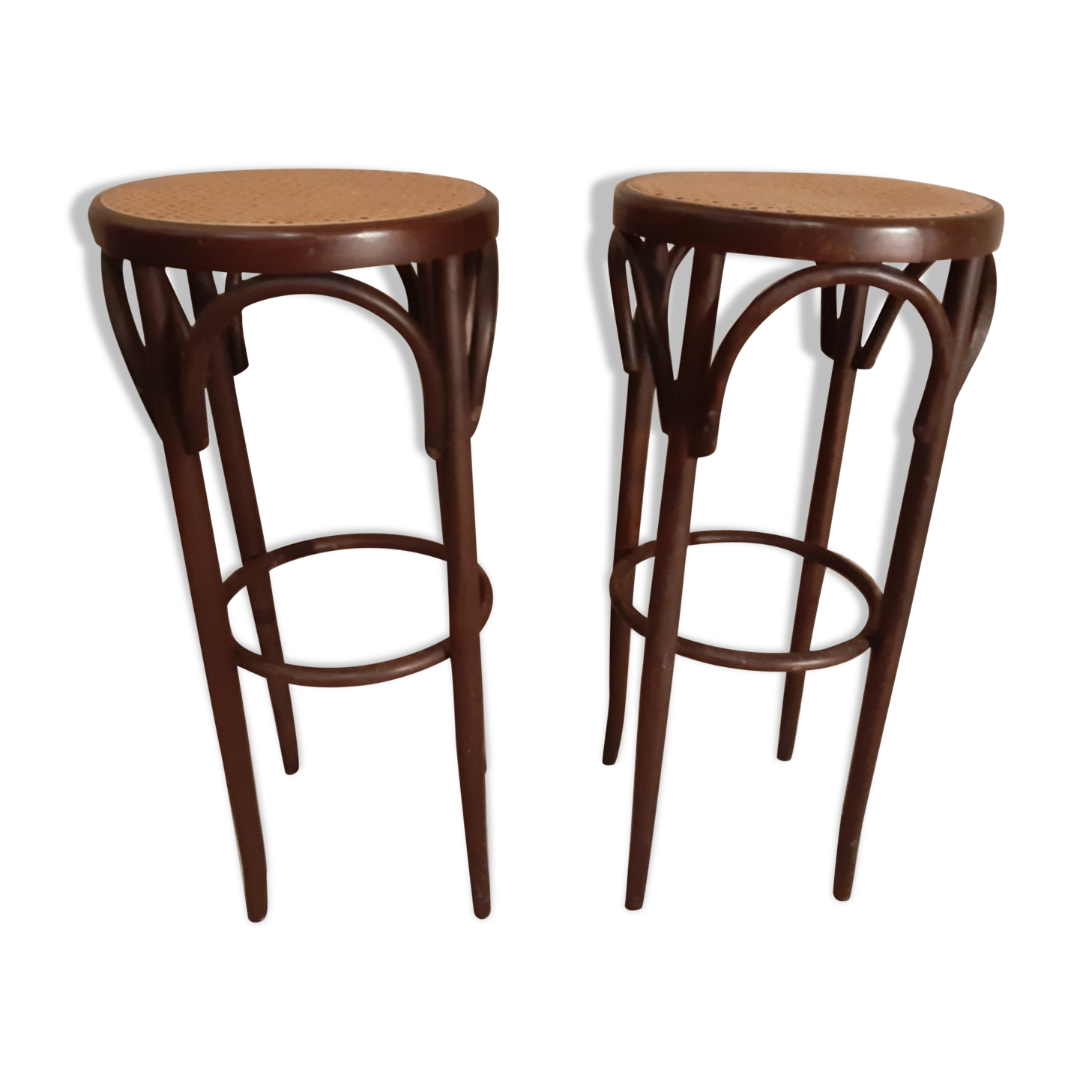 Pair of high bistro style stools