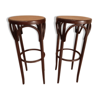 Pair of high bistro style stools