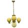 Art Deco Brass and Opaline Glass Chandelier, 1930s