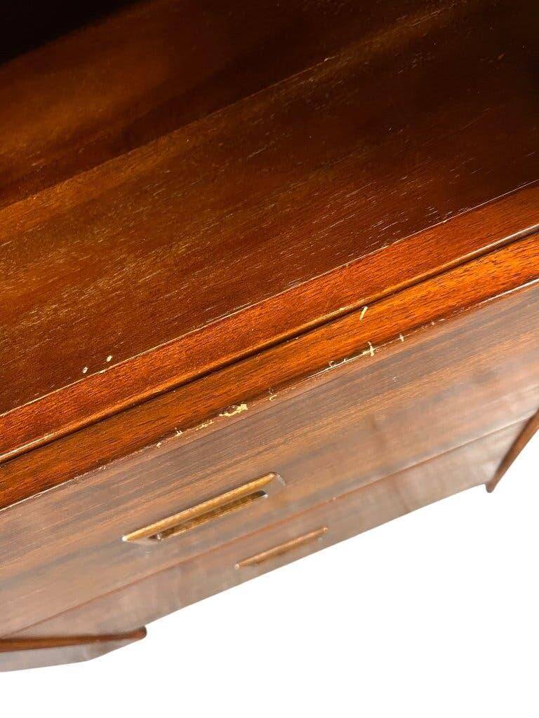 Narrow vintage wooden library / shelf / rack