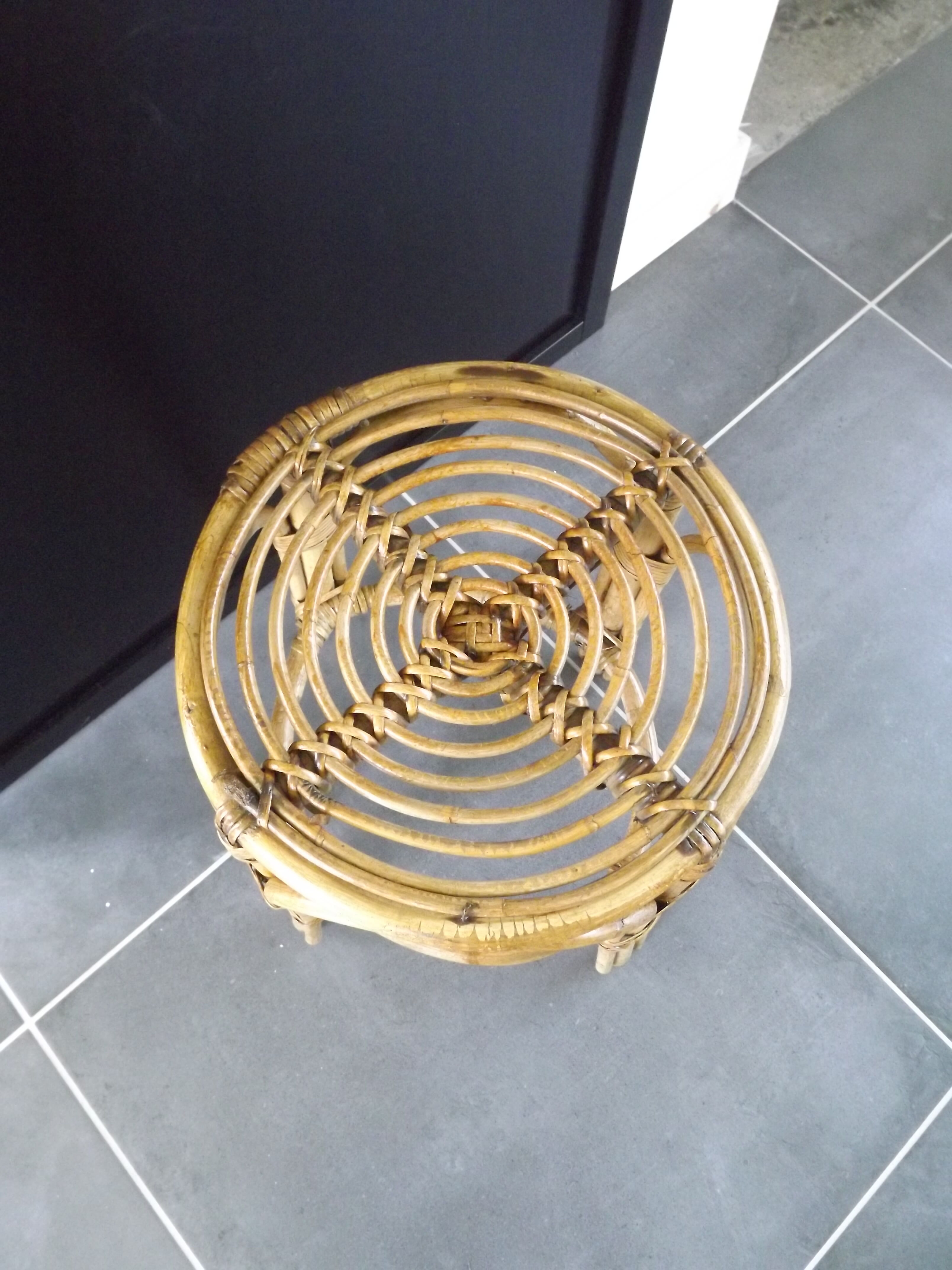 Stool rattan 60s