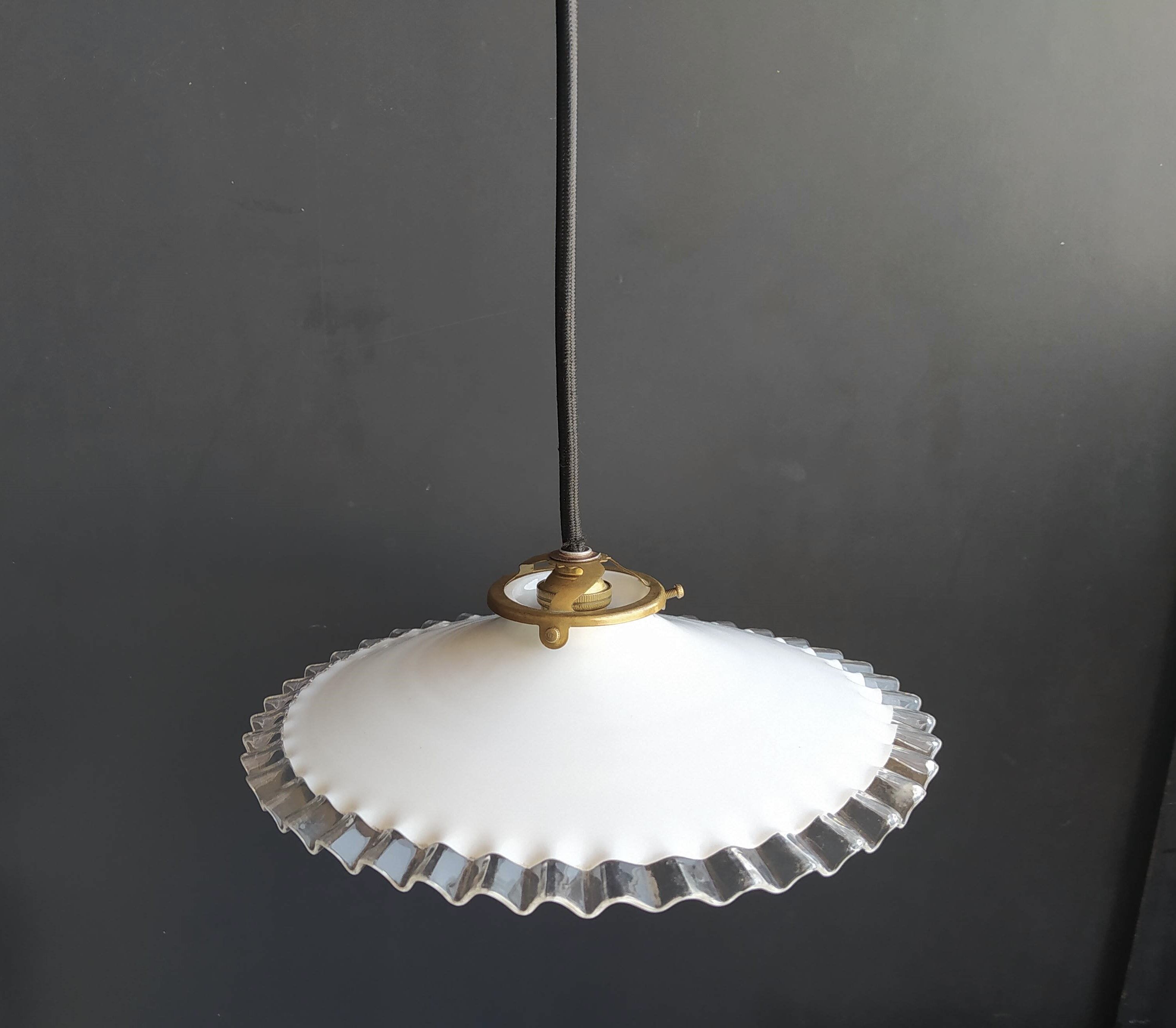 White opaline hanging lamp