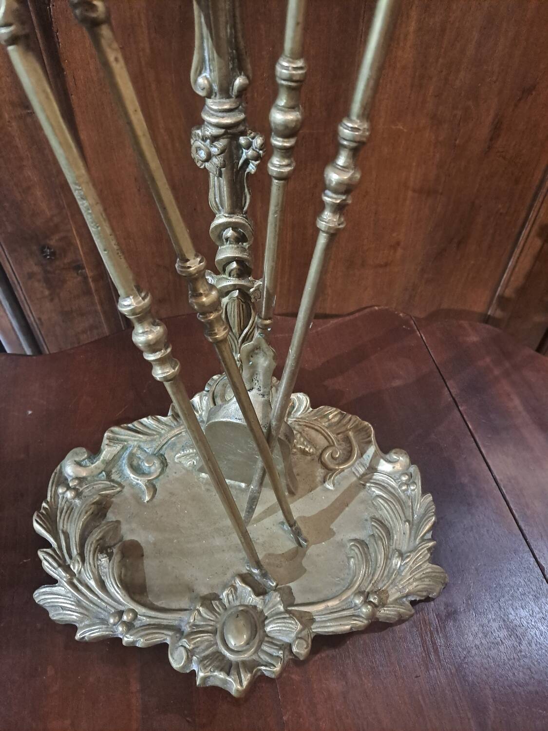 Bronze fireplace set