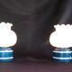 Pair of duck blue and white opaline lamps