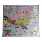 Vintage school map mdi Asia USSR - South America.