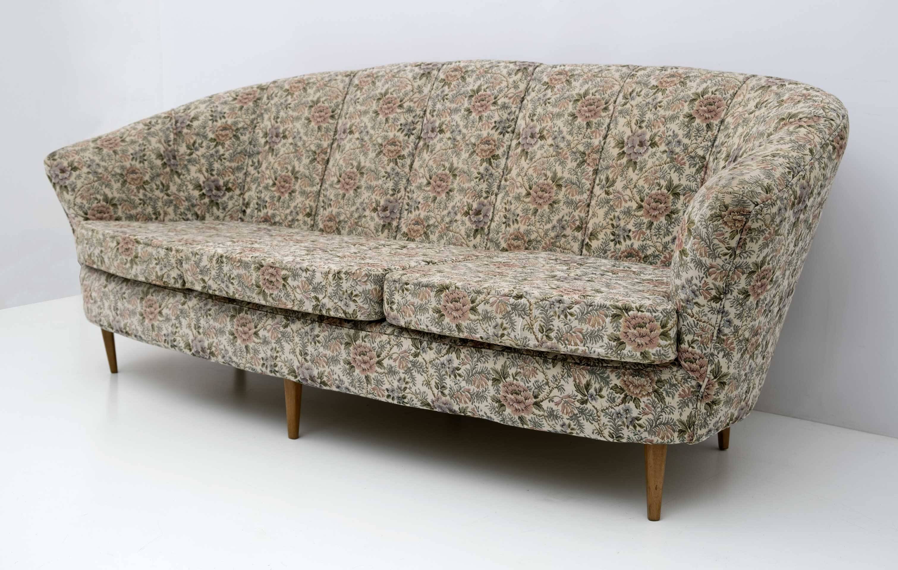 Ico Parisi Style Mid-Century Modern Italian Sofa, 1950s