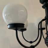 Vintage "Lamppost" in opaline and wood 6 fires