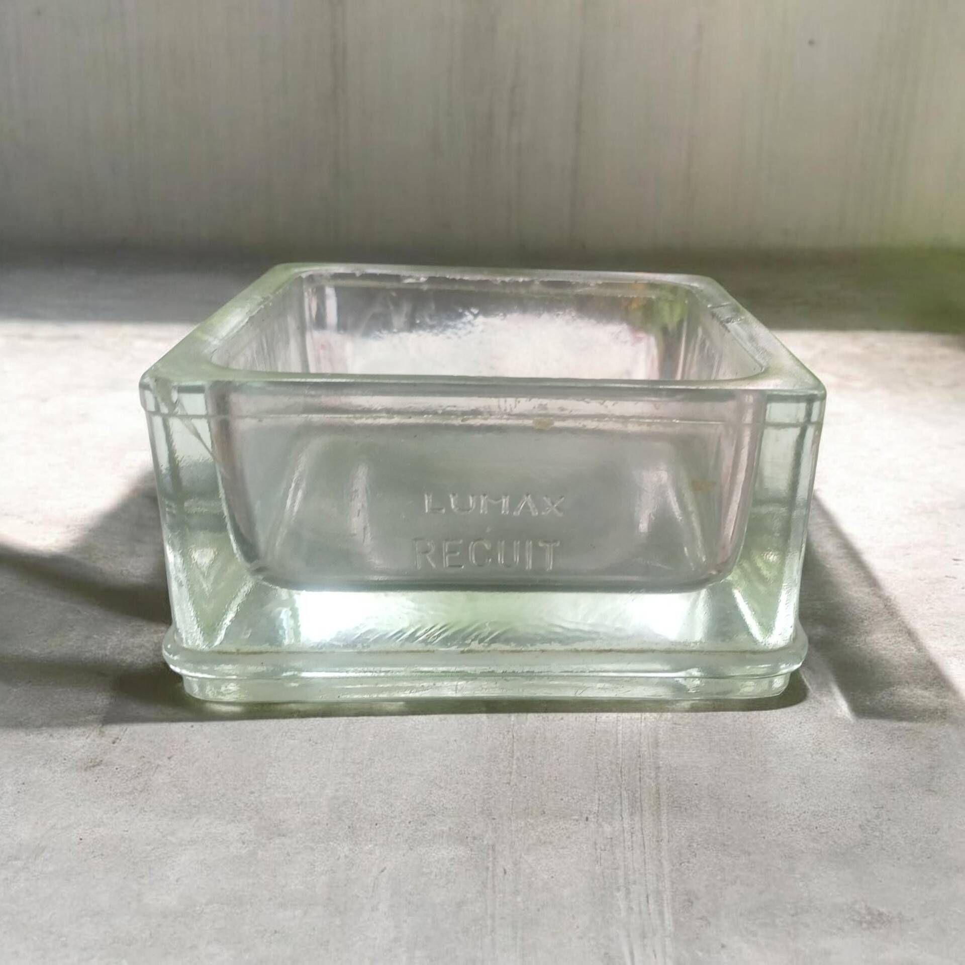 Thick glass vide-poche or ashtray Lumax Annealed 11x11 cm