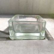 Thick glass vide-poche or ashtray Lumax Annealed 11x11 cm