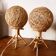 Pair of bedside lamps in rope and rattan