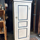 Antique bonnetière in cream and blue painted wood – in its original condition.