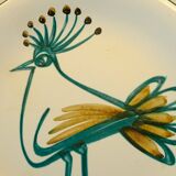 Plat à décor d'oiseau par Robert Picault 1950
