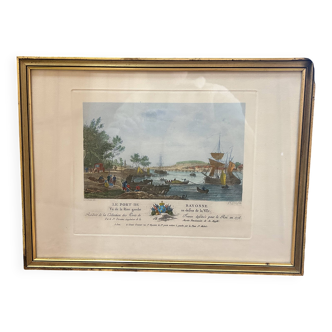 Engraving The port of Bayonne