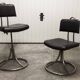 Pair of French Army telegraph operator's swivel chairs, new leather