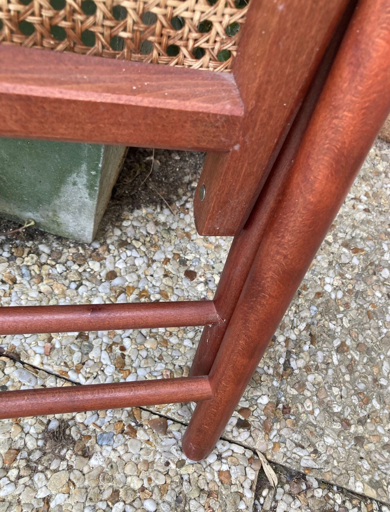 Pair of Italian folding chairs in vintage canning