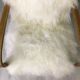 White fluffy sheepskin bentwood armchair halabala