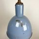 Bauhaus blue enamel industrial pendant lamp, 1950s