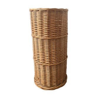 Porte parapluies vintage en osier