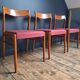 Trio of vintage teak chairs, antique seating furniture