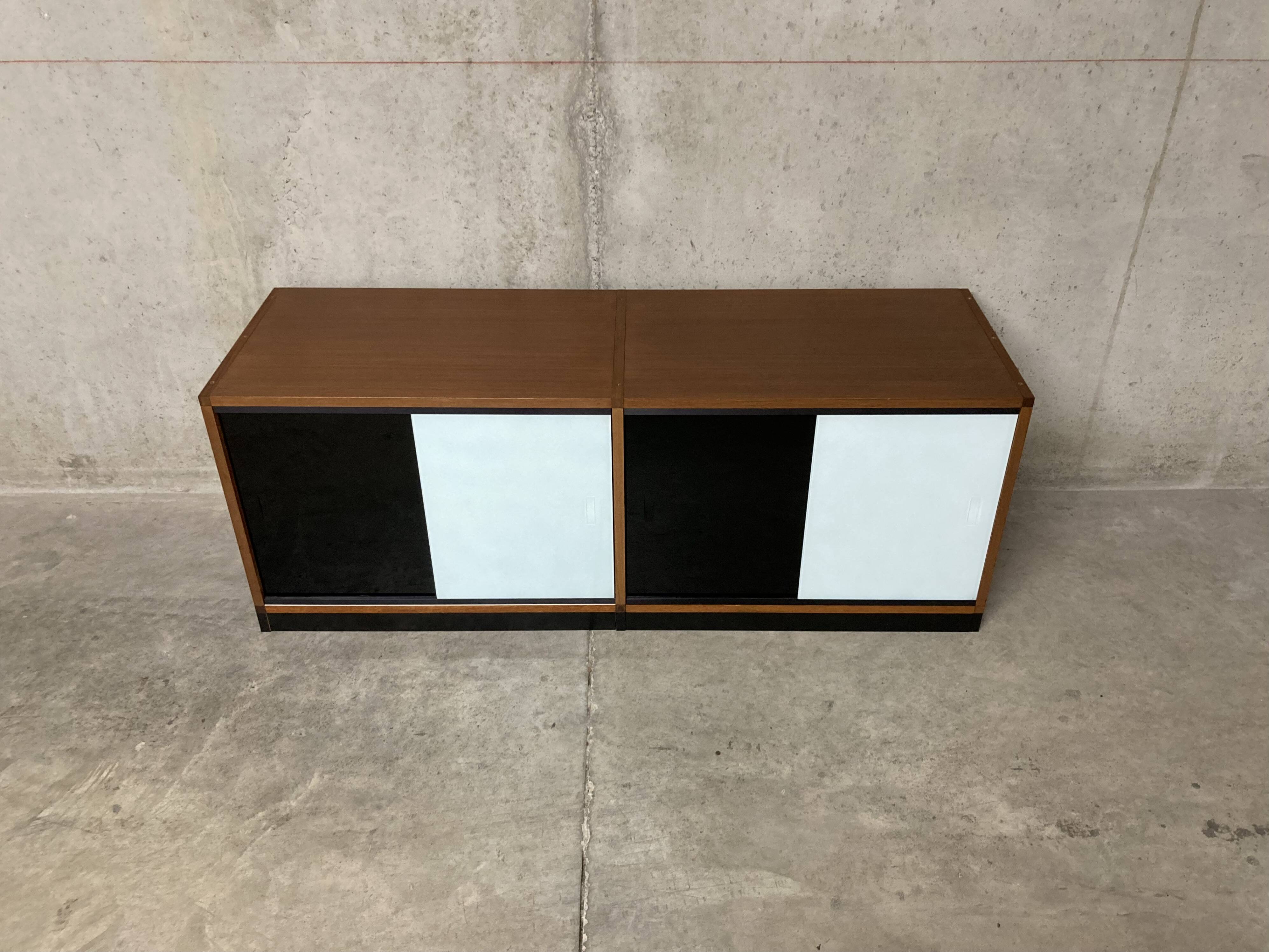 Rare vintage two-tone ARP Guariche Minvielle sideboard display case from the 60s