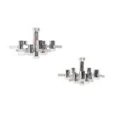 Pair of chandeliers from Sciolari 70 years chrome steel
