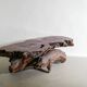 Table d'appoint sculpturale en bois brutaliste française, années 1960