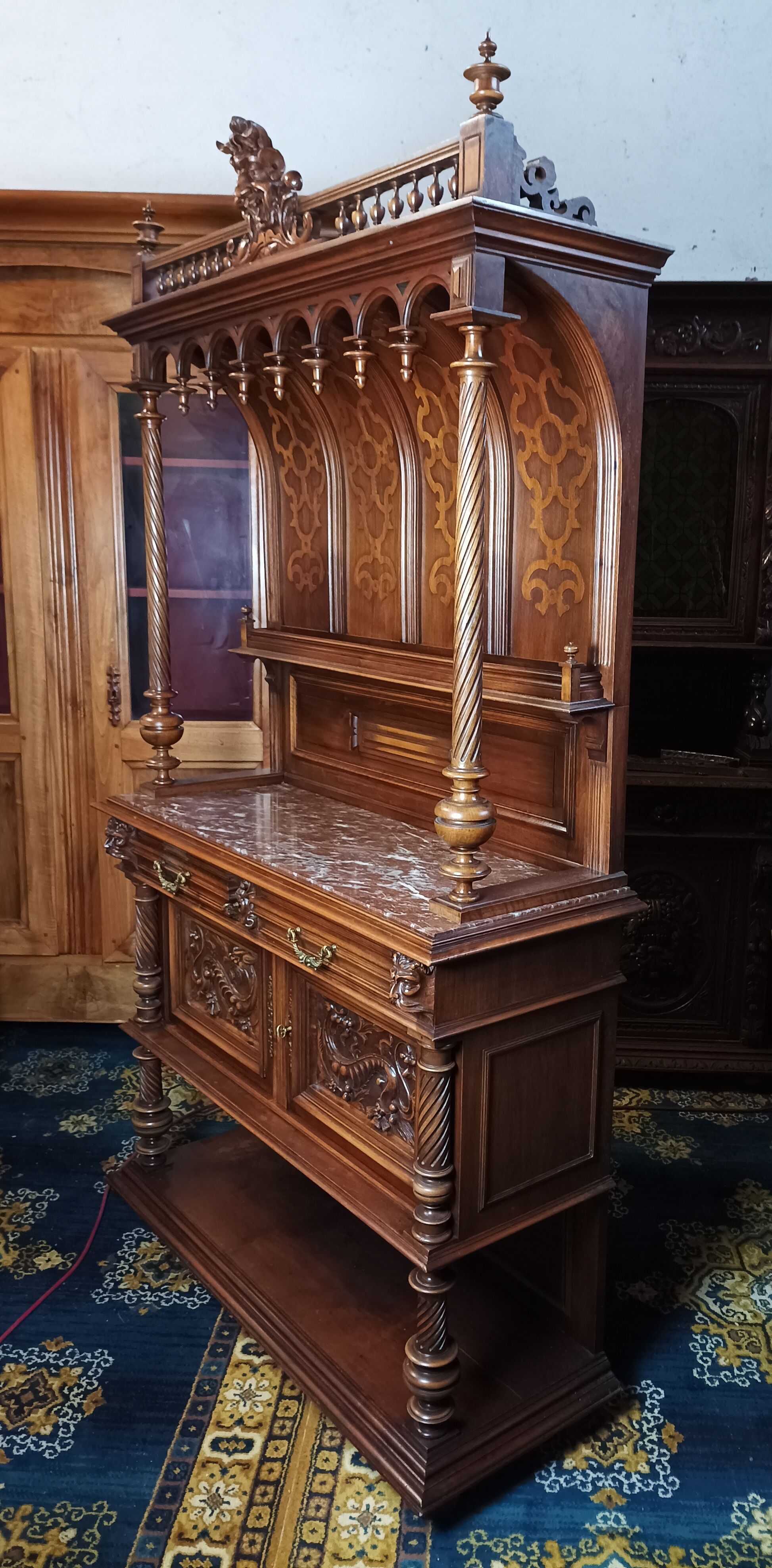 Buffet served Renaissance walnut