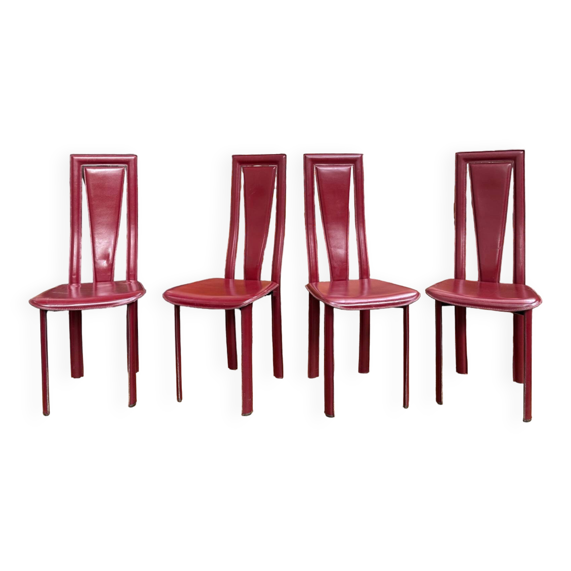 Suite de 4 chaises en cuir  de marque dad 1960’s