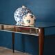 Art Deco coffee table with bevelled mirror from the 1940s, bohemian chic.