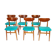 Blue wooden dining chairs, Italy 1950s