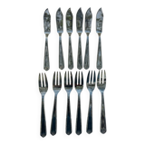 12 fish cutlery sets by Guy Degrenne in stainless steel