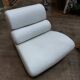 White leather swivel comma armchair by roche bobois - 80s
