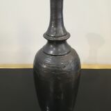 Vase en terre cuite émaillée noire, signé Jean Marais