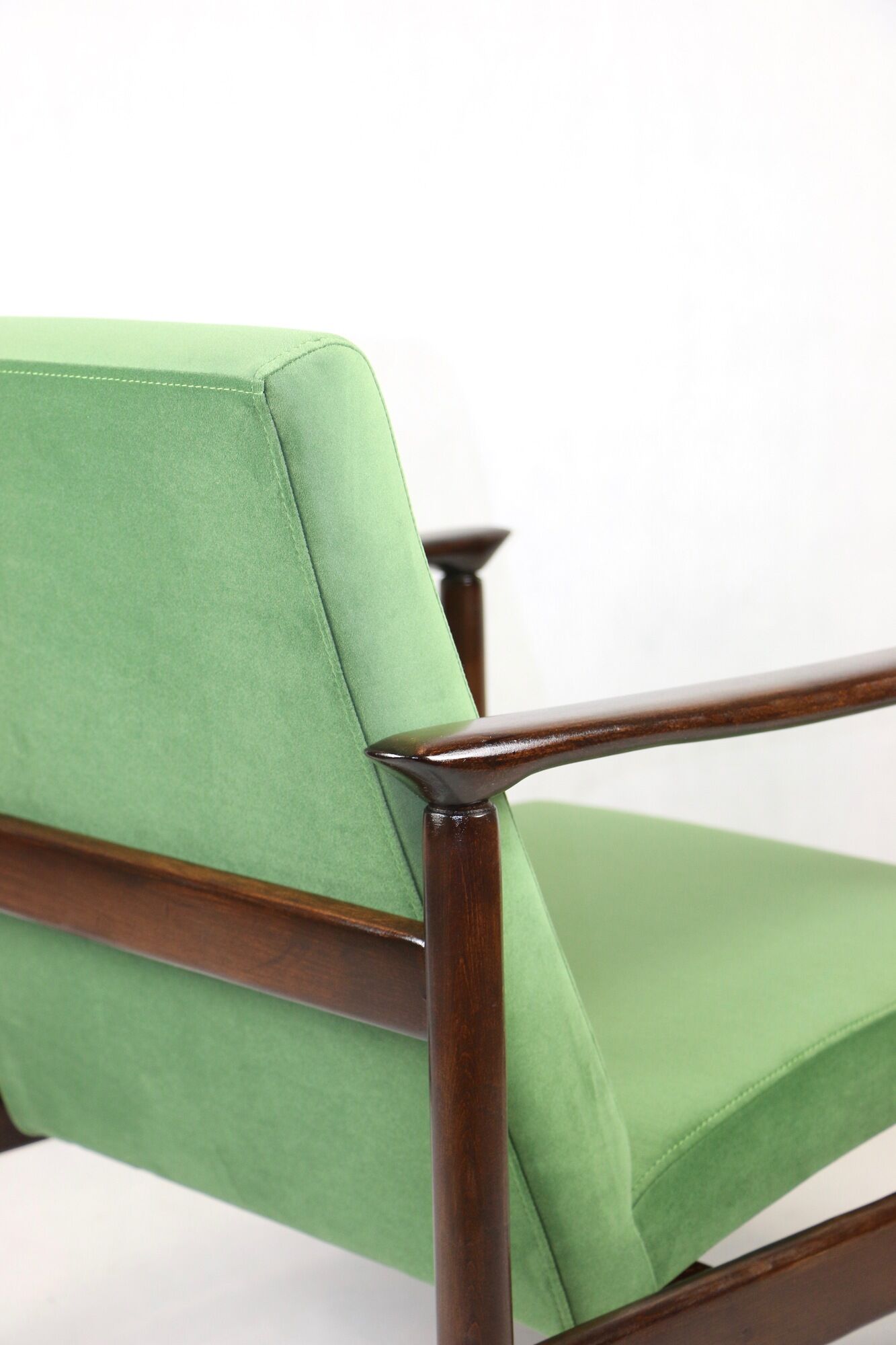 Light Green Velvet GFM-142 Armchair by Edmund Homa, 1970s